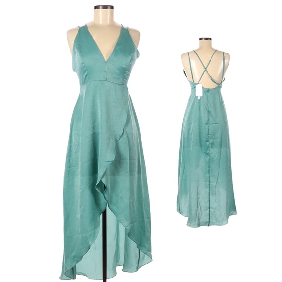 Renn Dresses Renn Seafoam Mint Green Flowy Sleeveless Midi Dress